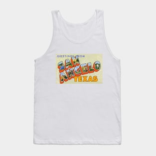 Greetings from San Angelo Texas, Vintage Large Letter Postcard Tank Top